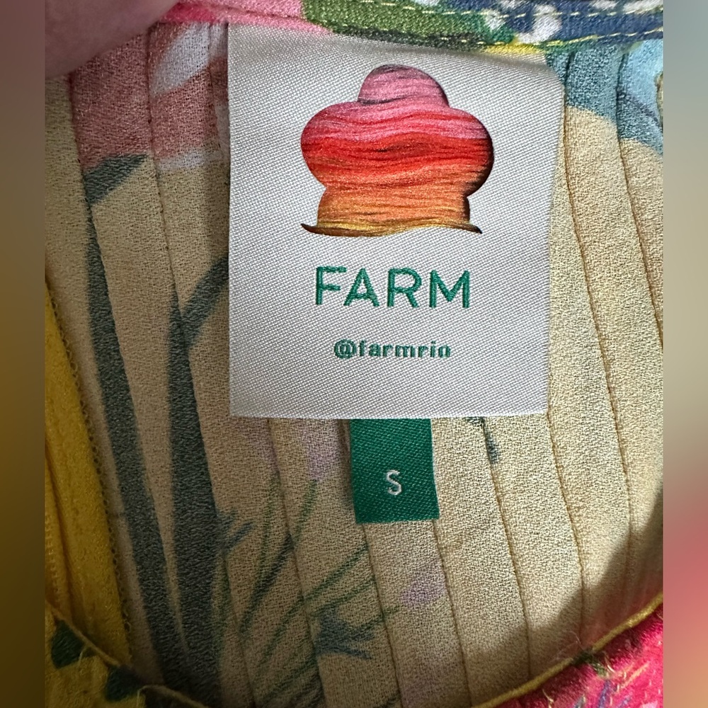 Farm Rio Resort Birds of Paradise Floral Tropical Tunic Mini Dress Size Small - Picture 7 of 10